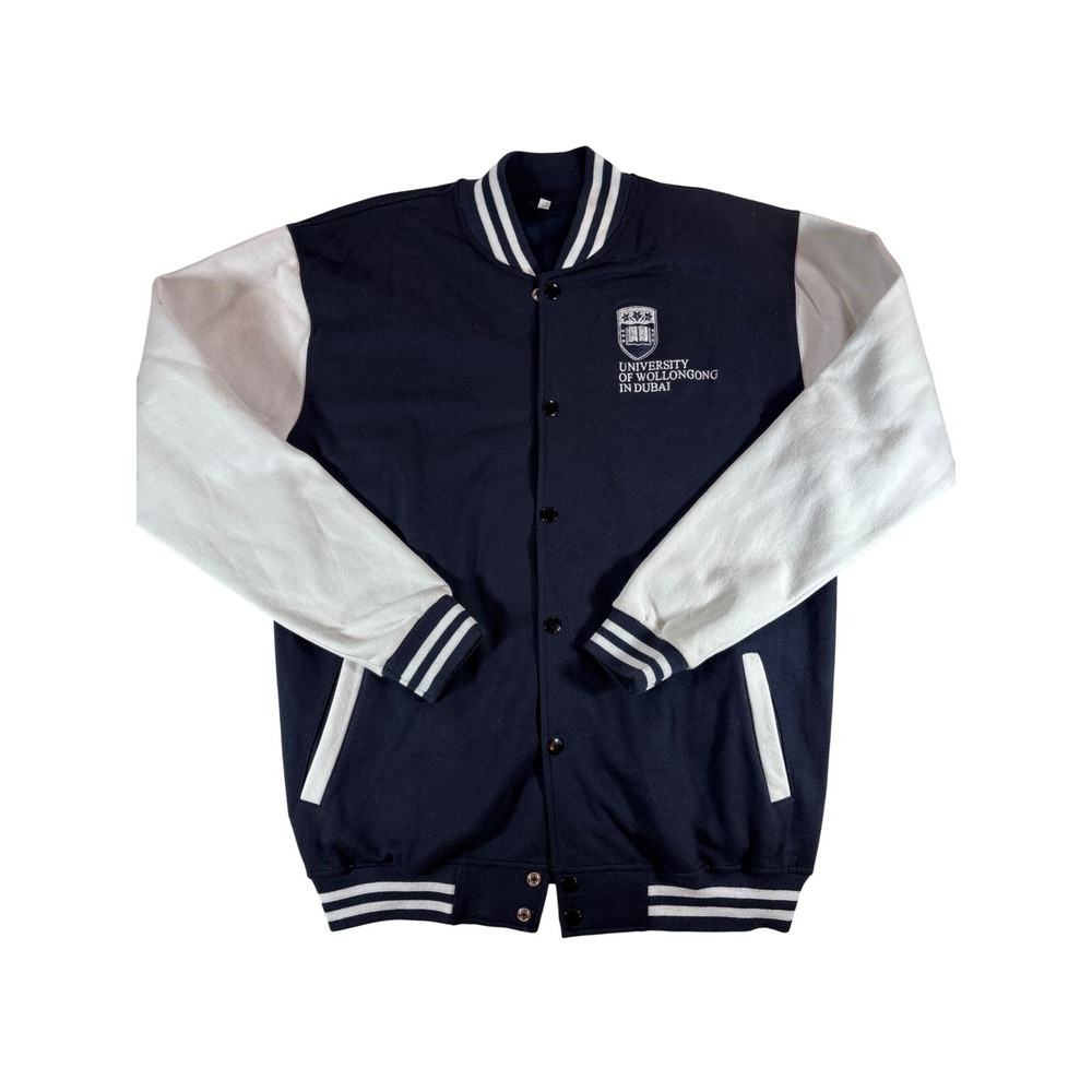 University of Wollongong Dubai Varsity Jacket Navy Blue White Letterman Coat XL